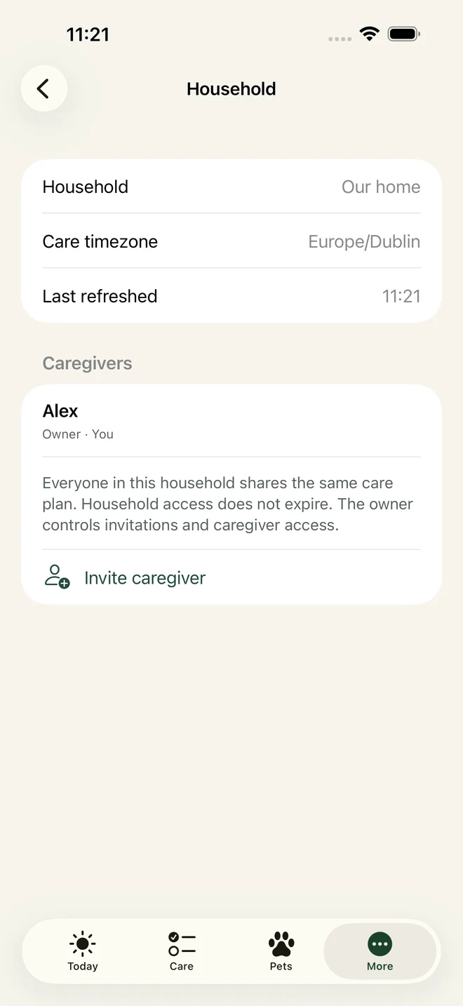 Household settings and invitation controls
